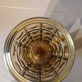 Vase vintage en verre jaune
