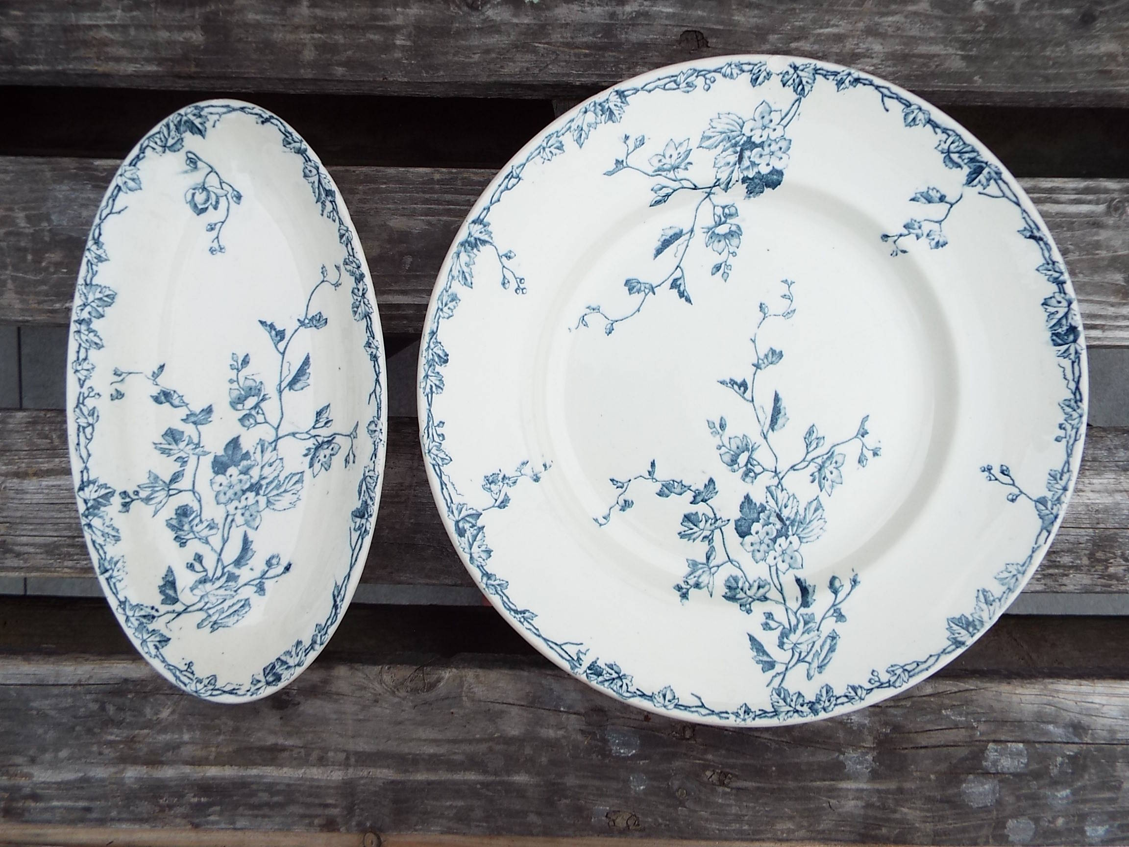 Serving plate and ravier Lunéville