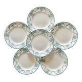 Assiettes XIXe Longwy, terre de fer "Pierrefonds"