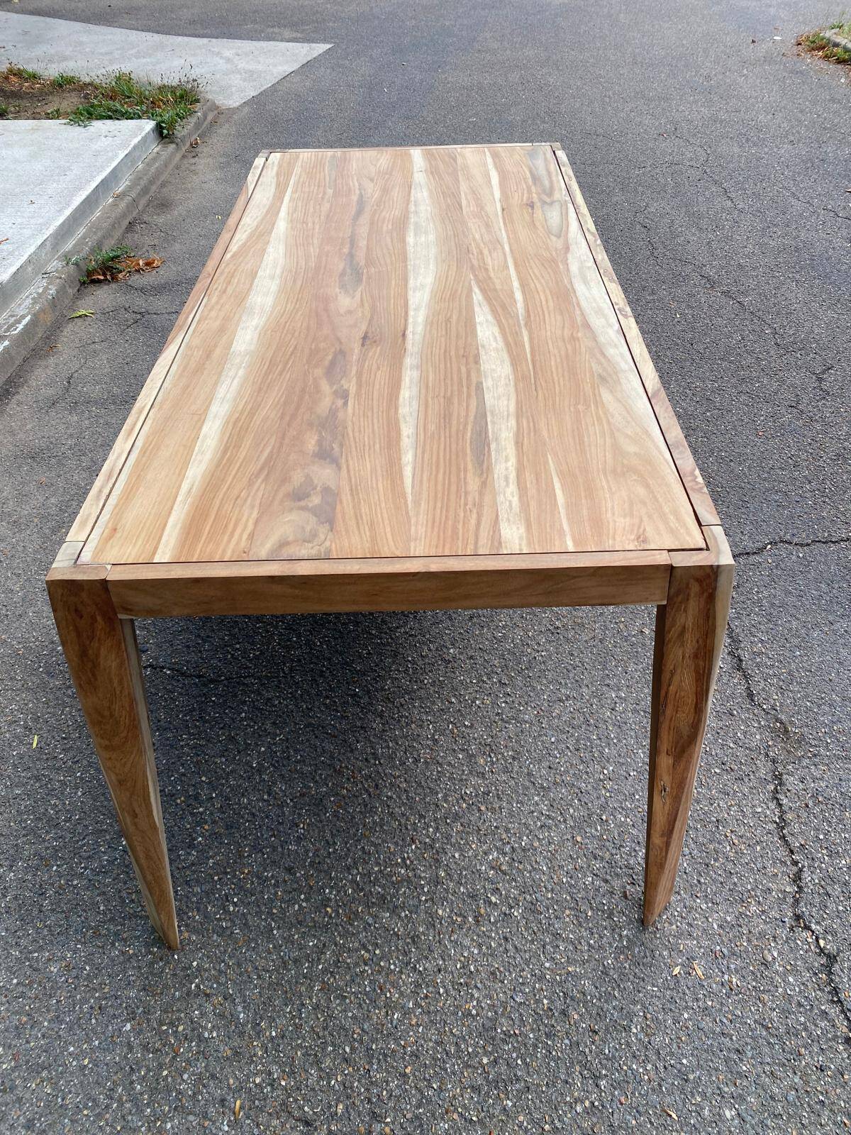 Dining table 175x80 renovated in raw solid acacia Tikamoon 6/8 people