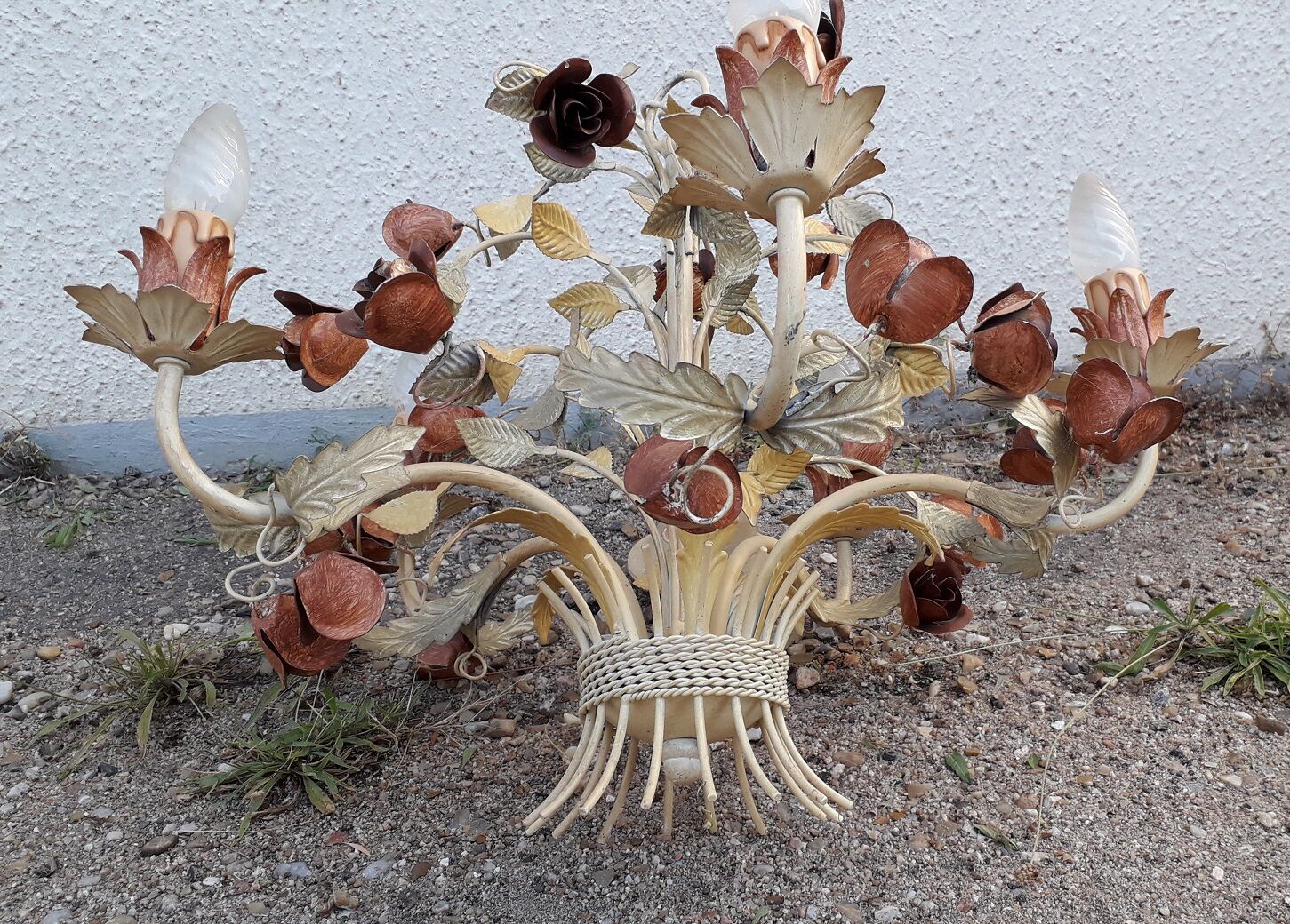 Painted metal chandelier