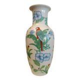 Floral vase with parrot