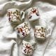 5 antique porcelain coffee cups decorated with birds