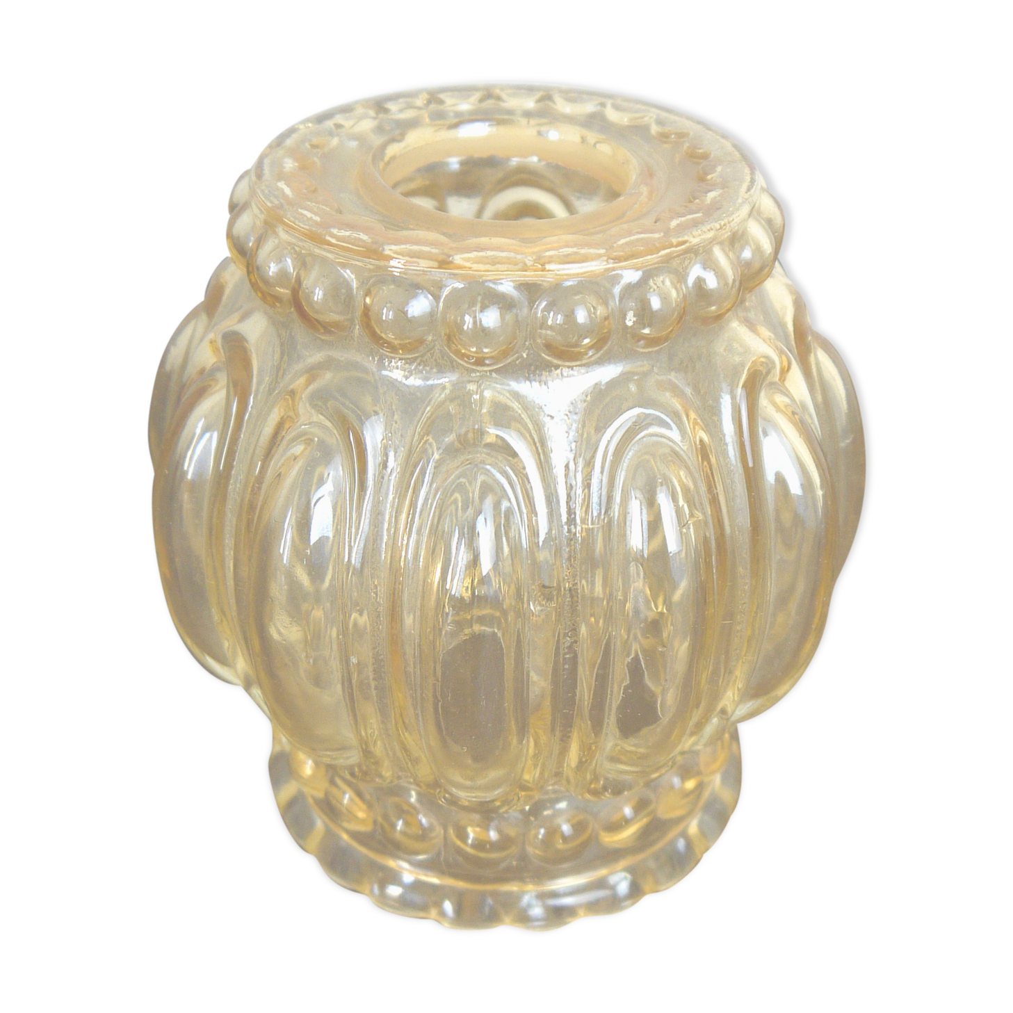 Orange moulded glass lampshade