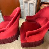 Pair of red toad theater armchairs