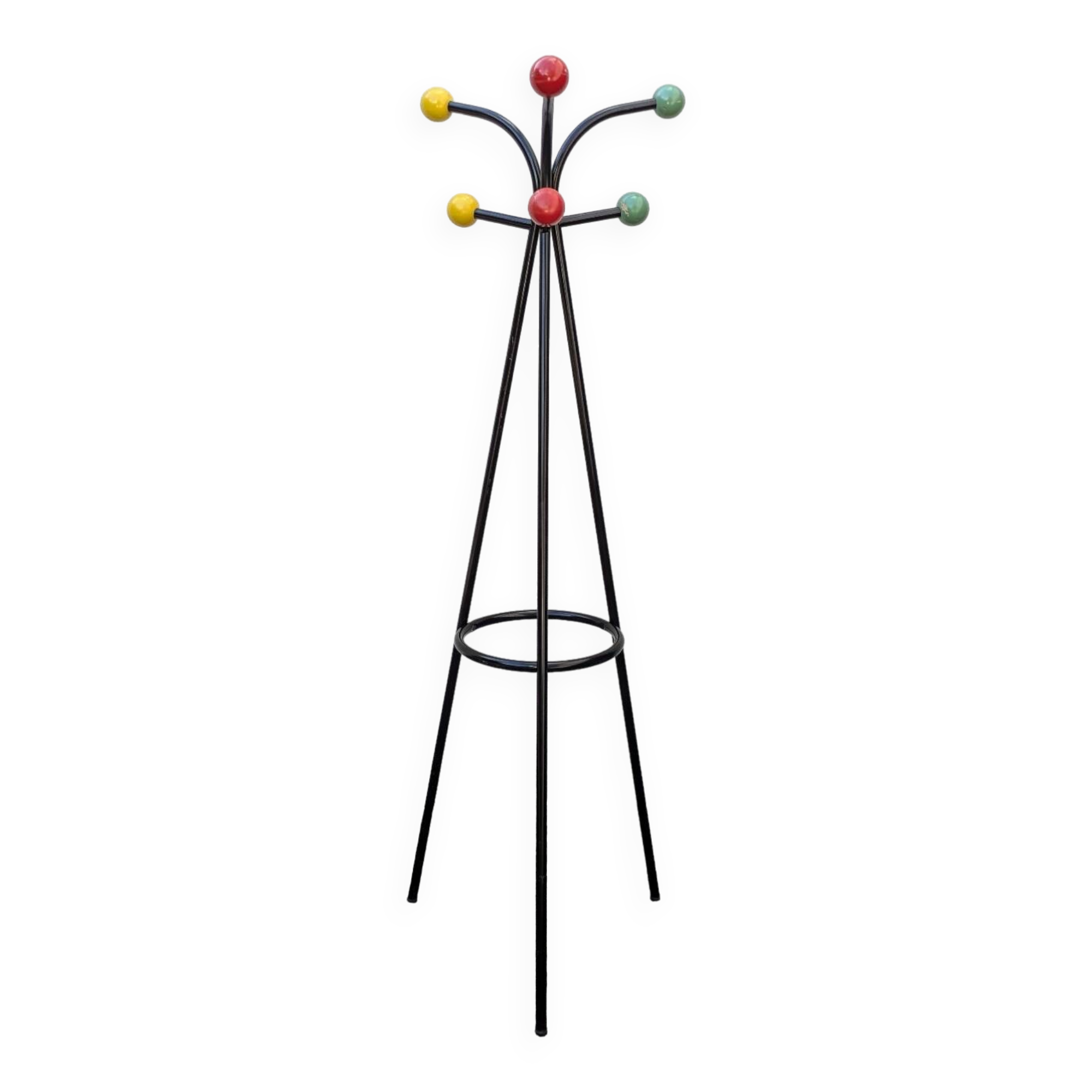 Vintage 1960s ball coat rack, Roger Féraud style