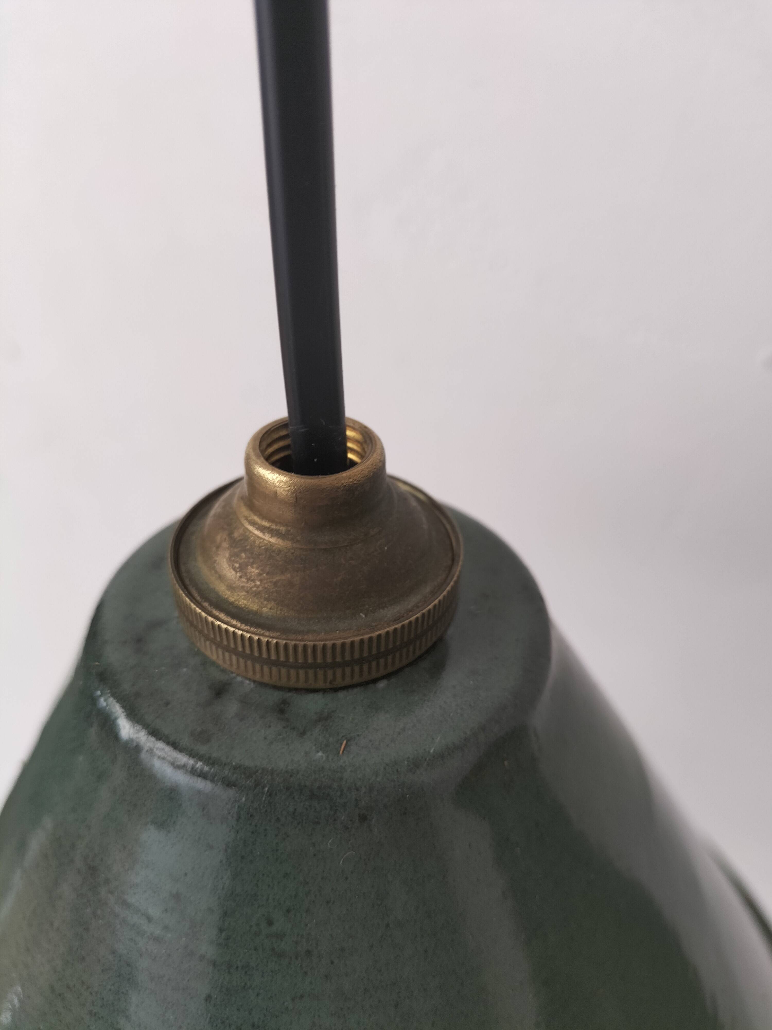 Enamelled sheet metal cone pendants