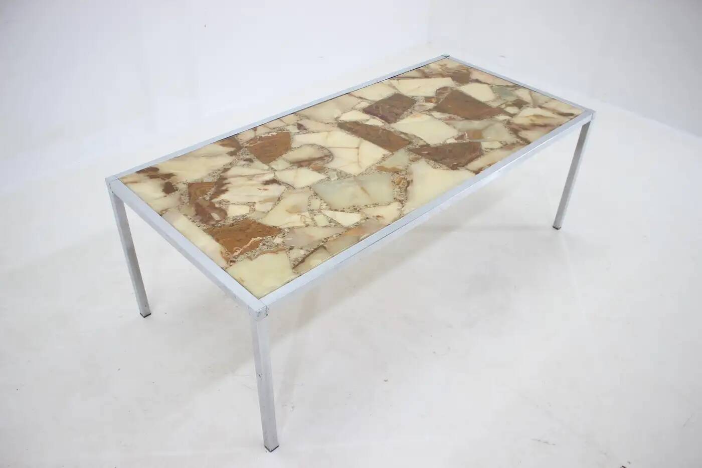 Midcentury design coffee table, epoxy resin, around 1970s