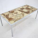 Midcentury design coffee table, epoxy resin, around 1970s