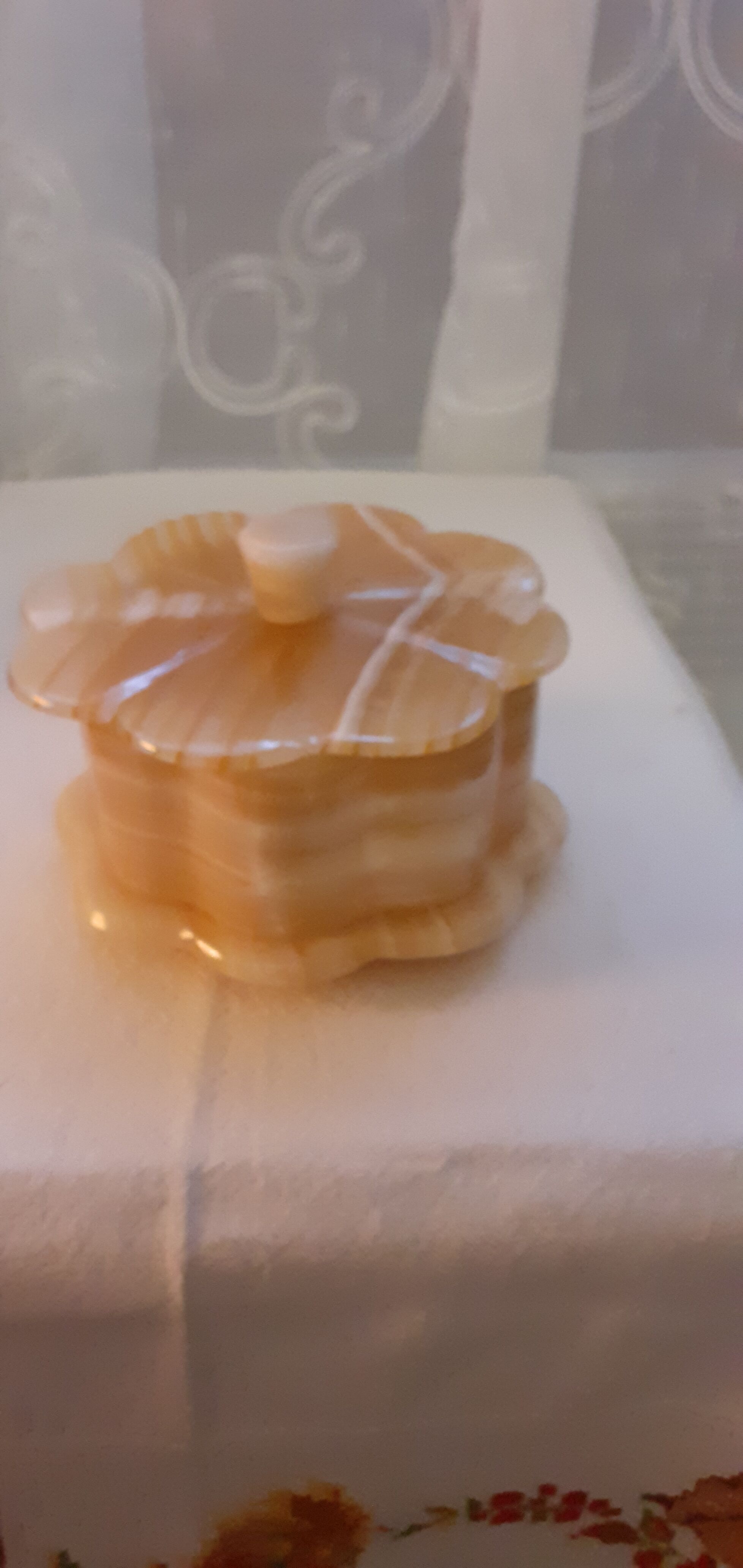 Jewelry box on vintage onyx legs