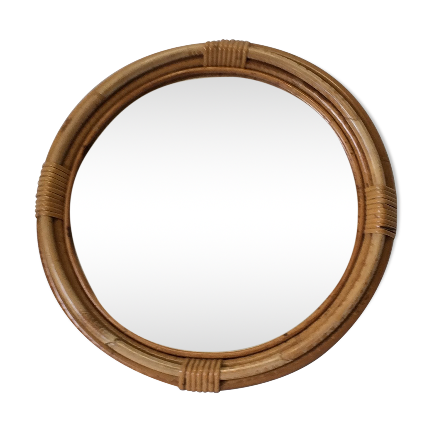 Bamboo round mirror 35cm