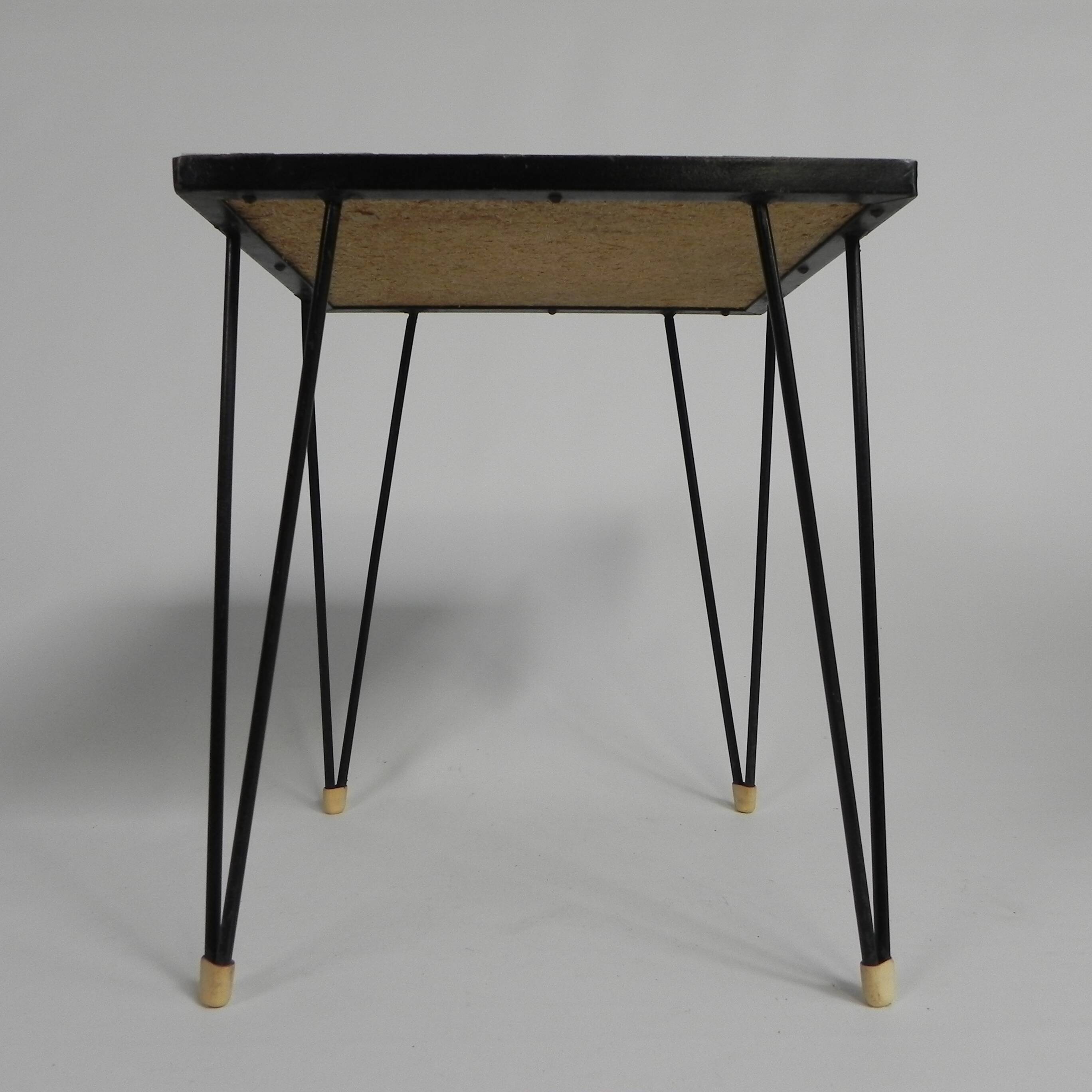Side table with tiles, side table with 225 mini tiles, 1950s.