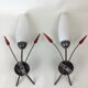 Pair of vintage wall lamps 1950 opaline and plexi