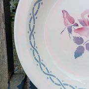 Round hollow dish or large plate, Janine model by Digoin, 1930/40