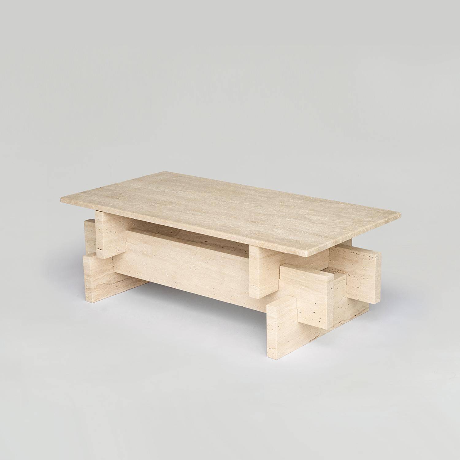 Table basse en travertin 'BERLIN'