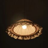 Emilia "small pink squares" conical textile suspension with flounce