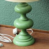 Vintage 70s lamp, turned wooden base