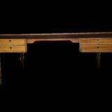 Mahogany desk with burgundy leather top – Directoire style