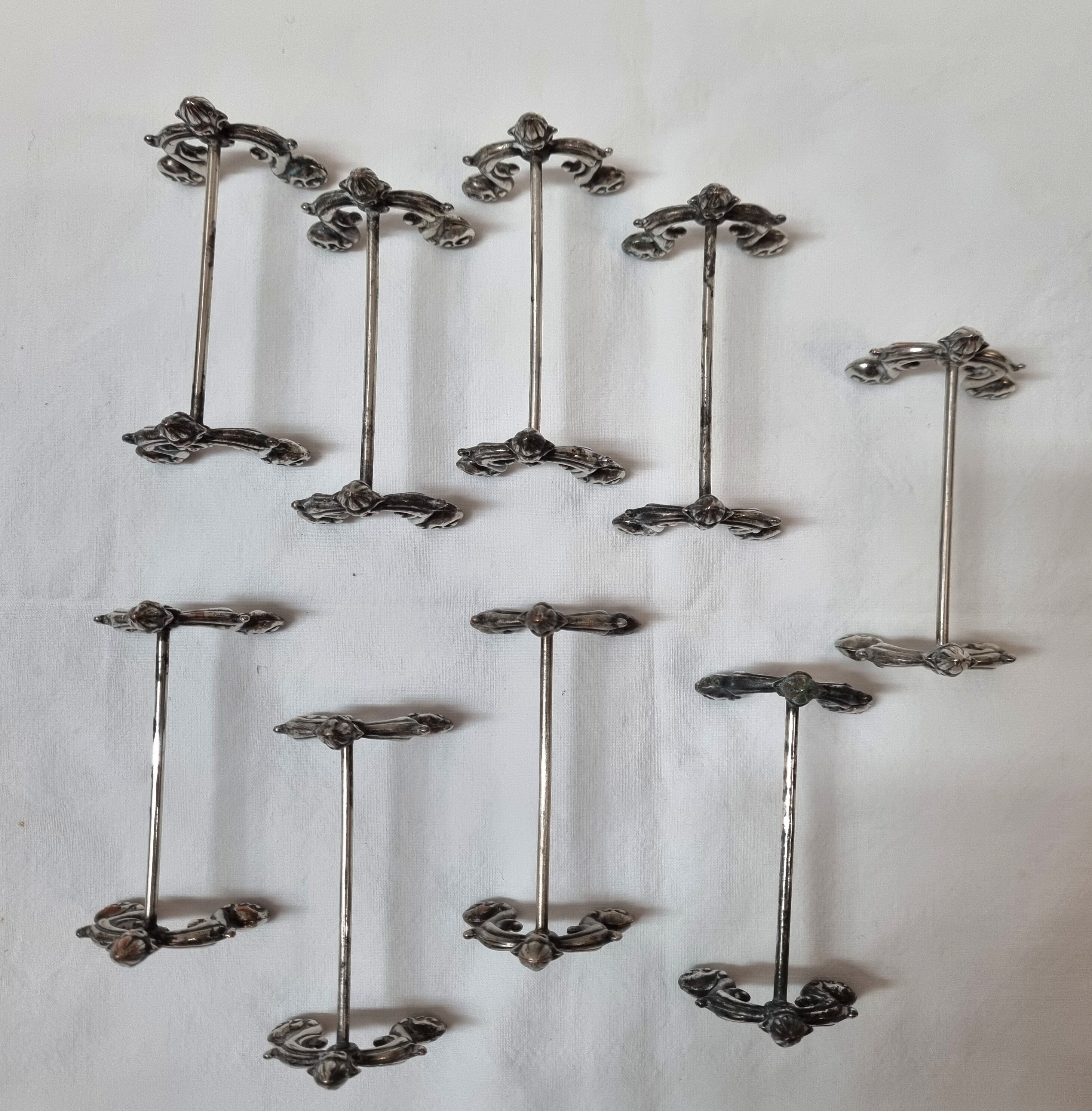 Silver metal knife holder early XXth