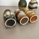 Set of Five Vintage Pottery Fat Lava Vases Made by Scheurich, Germany, 1970s