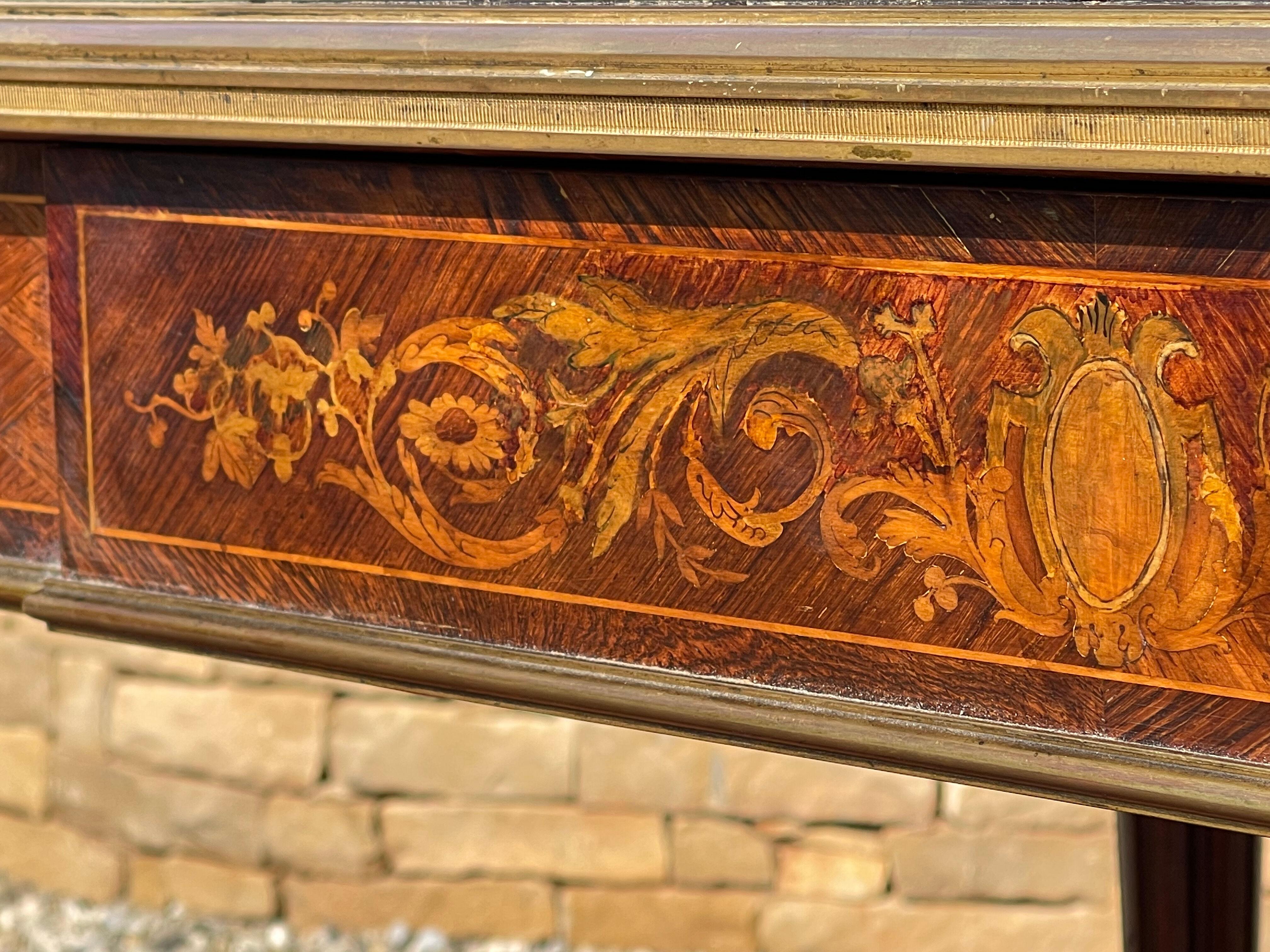 Middle Table Marquetry and Bronze Napoleon III Era - NINETEENTH