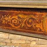 Table de milieu marqueterie et bronze époque Napoléon III - XIXe