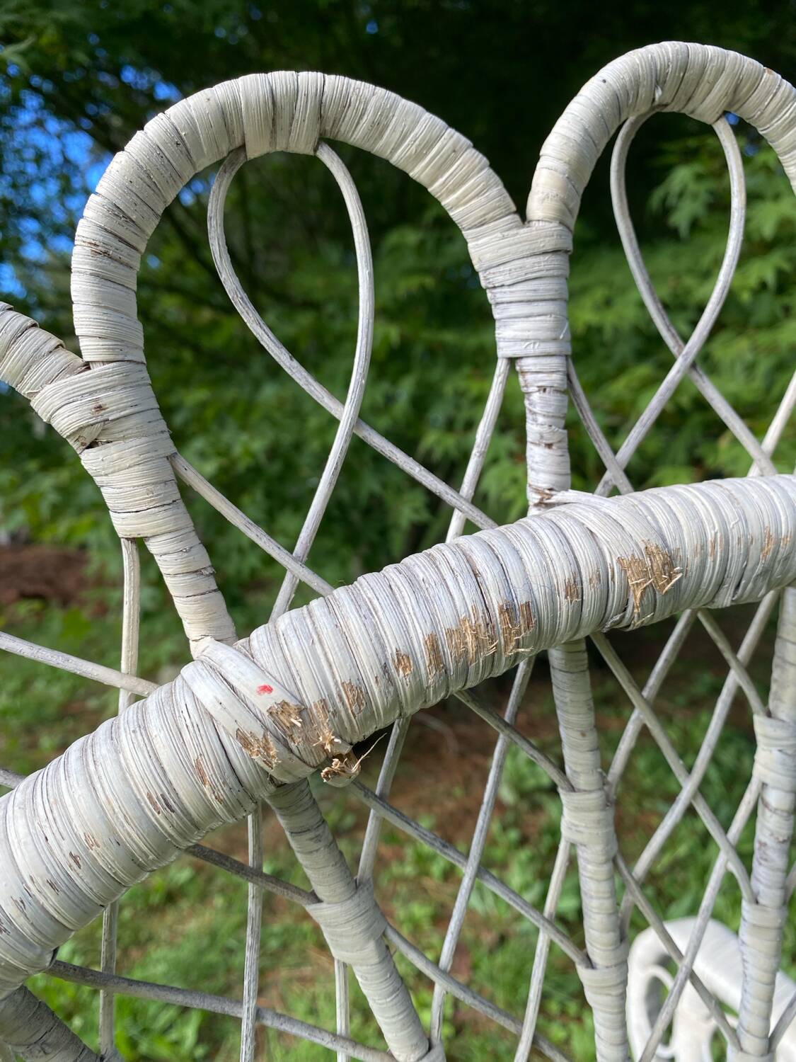 1960s peacock rattan armchair