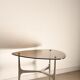 Design coffee table, glass top, aluminum legs