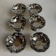 Set of 6 stainless steel ice cream bowls