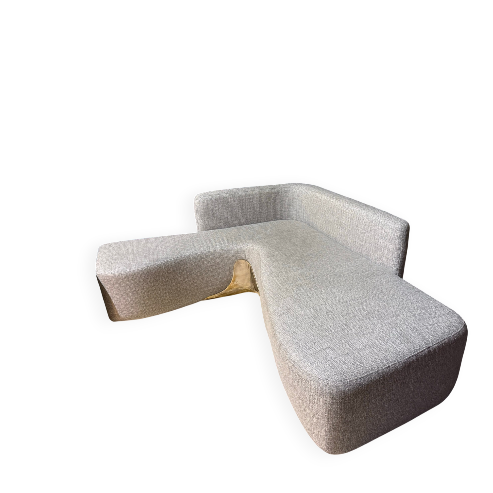 Sofa design fabric and brass