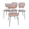 Lot de quatre chaises vintage tube
