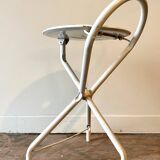 TUBECON tripod folding stool in white metal