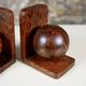 Pair of Art Deco bookends in cedar burl, France, 1930