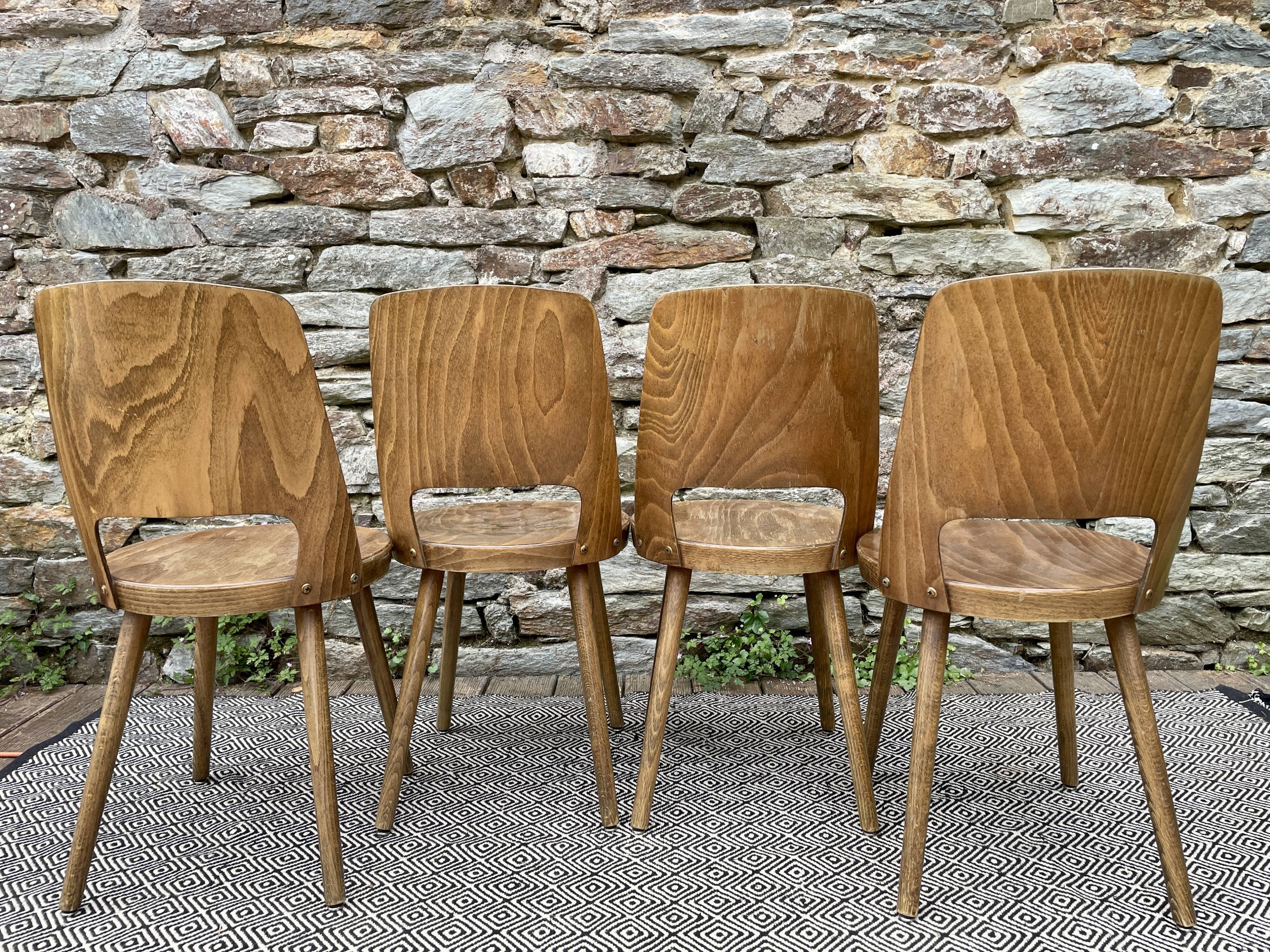 Set of 4 Baumann bistro chairs Mondor model