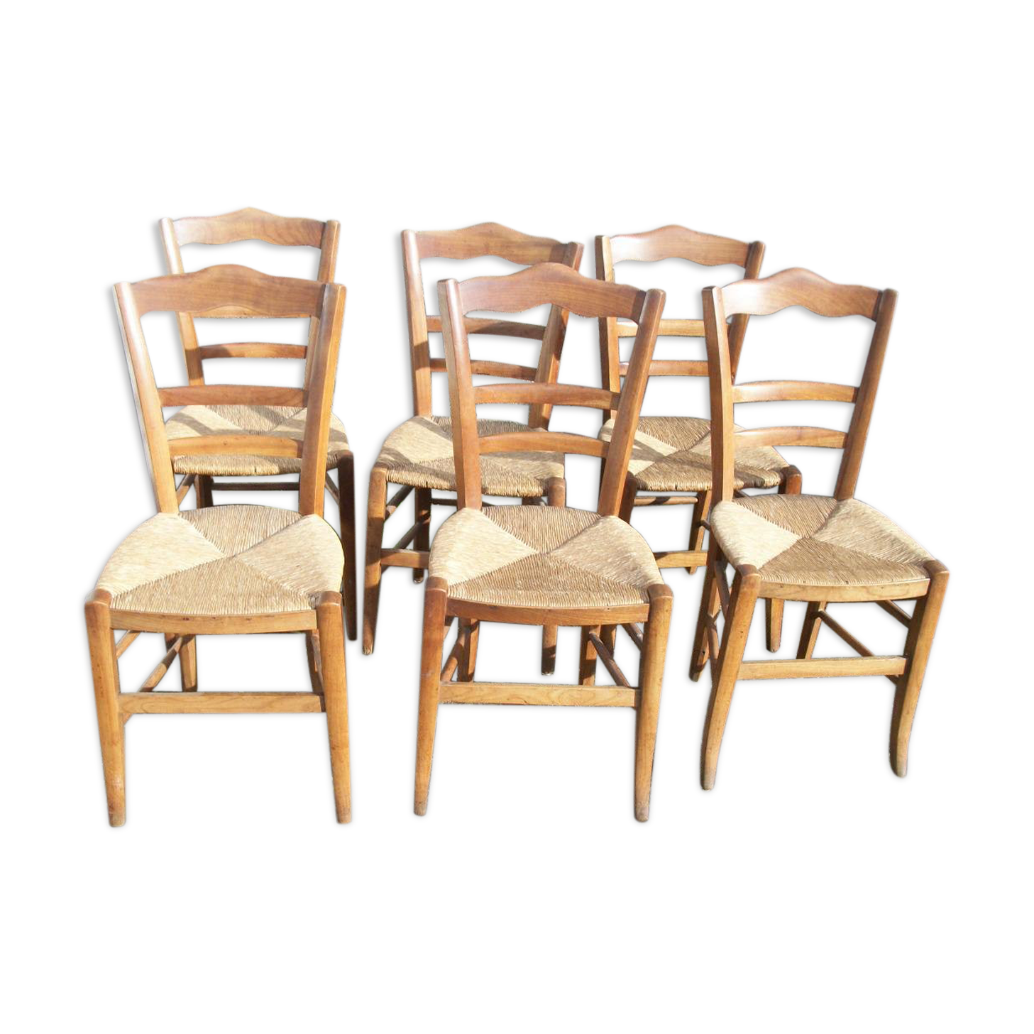 Series of 6 chairs mulched bottoms