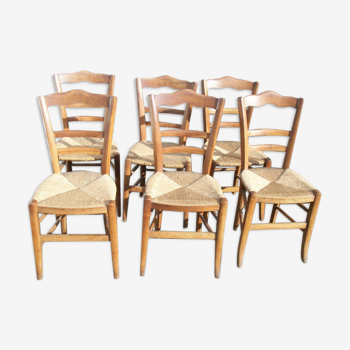 Series of 6 chairs mulched bottoms