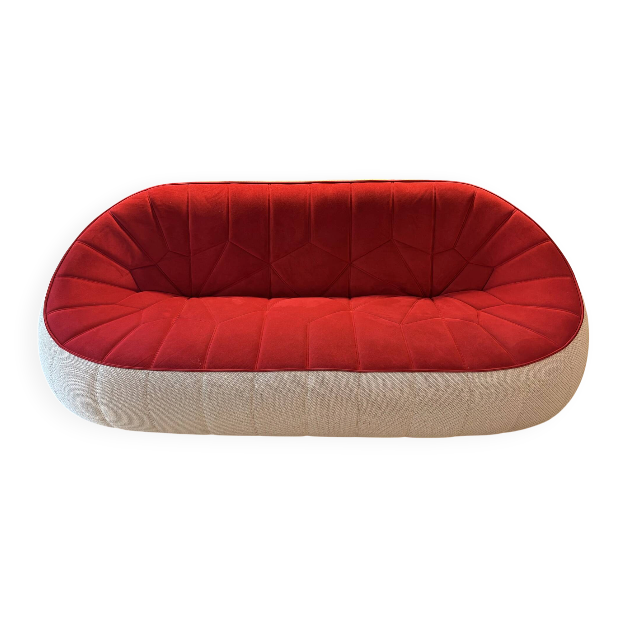 Cinna Ottoman en alcantara : grand canapé + 2 fauteuils dont 1 pivotan