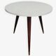 Vintage tripod side table in wood and formica.