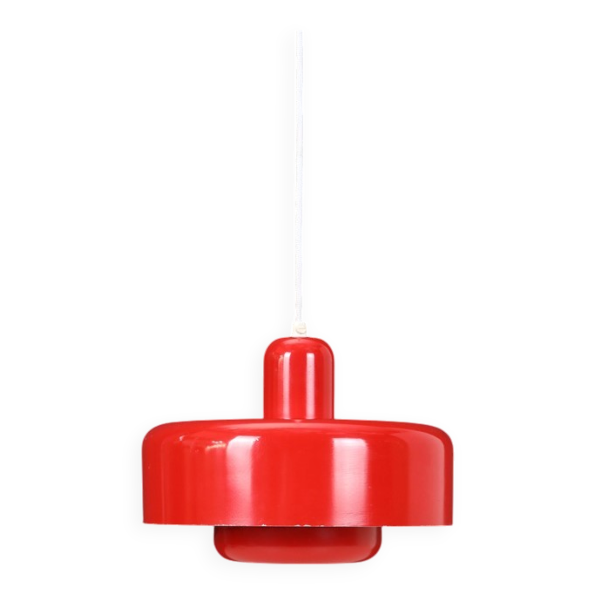 Red “Go-Go” pendant lamp by Dan Heersø for Vitrika / 1970s / Danish modern design