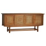 Low oak sideboard, mid-century modern, made by a Danish cabinetmaker, 1960s.