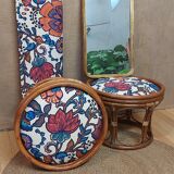 Pair of rattan stools