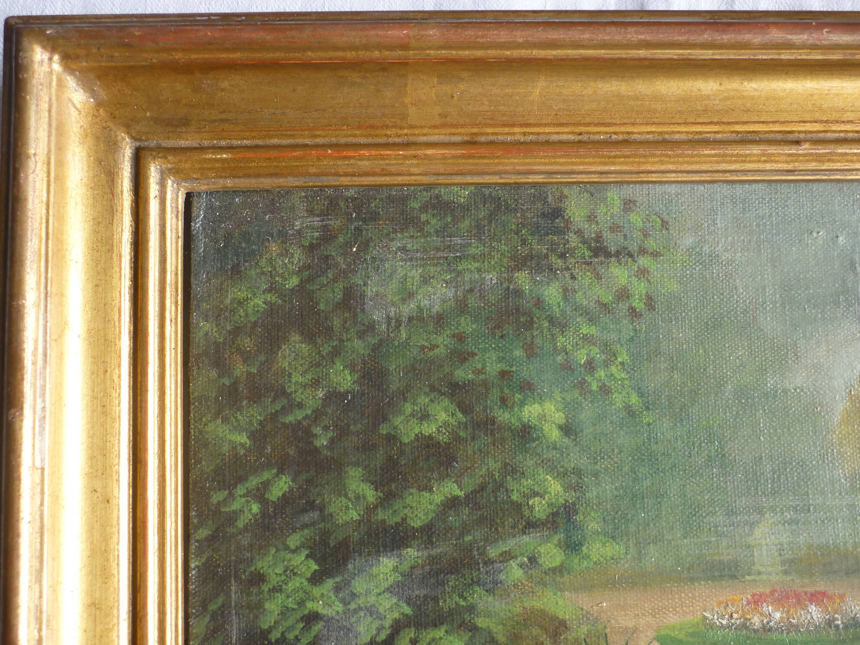 Table oil on wood park view