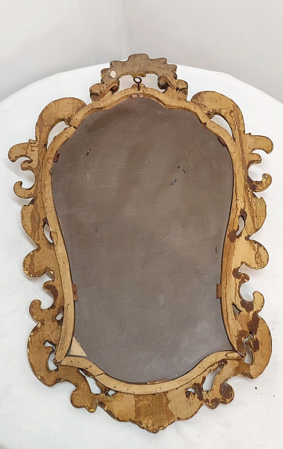 Baroque mirror of gilded wood. France, 1950s