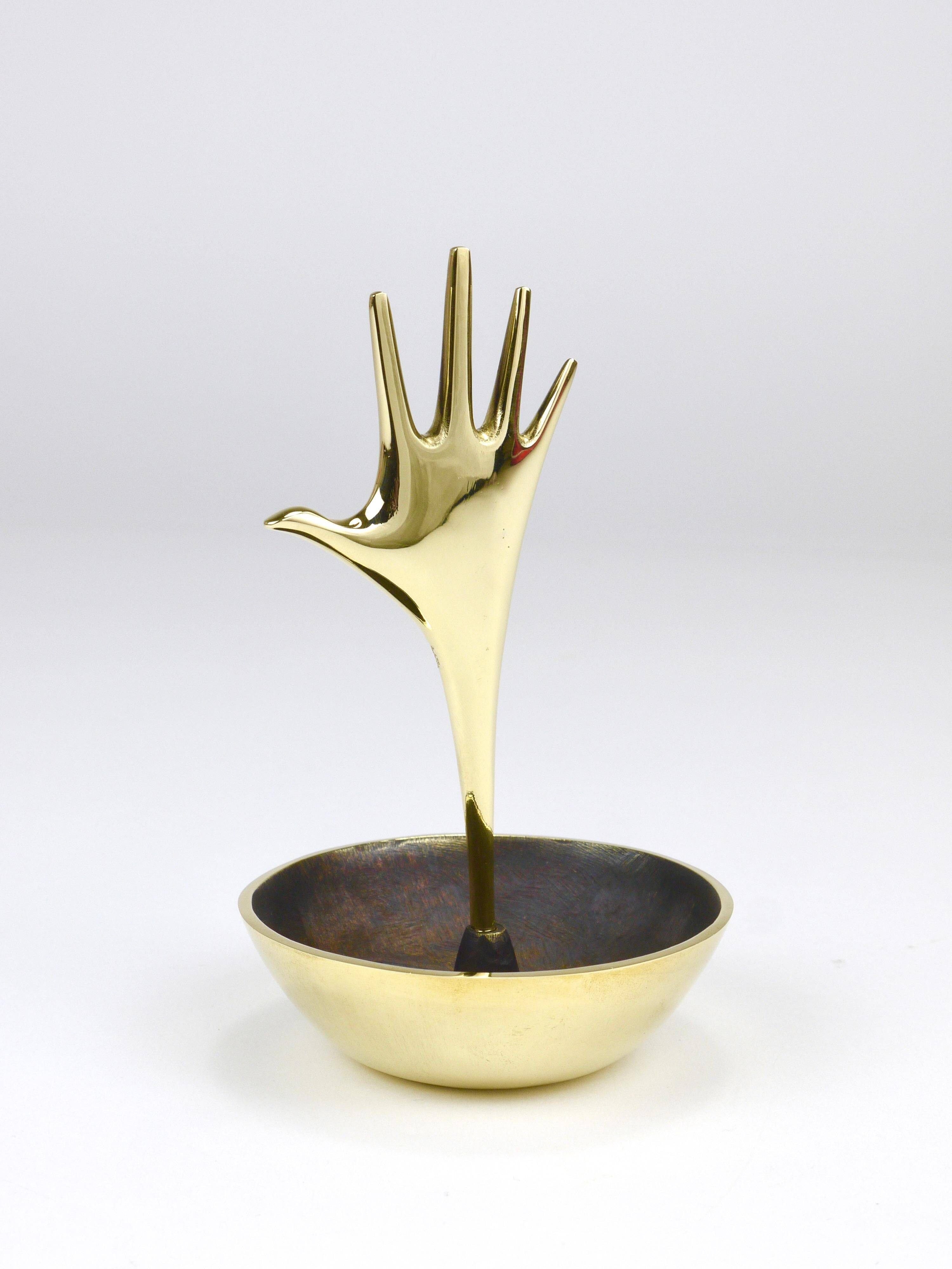 Carl Auböck Brass Ashtray Hand Empty Pocket Accessory, Vienna, Austria