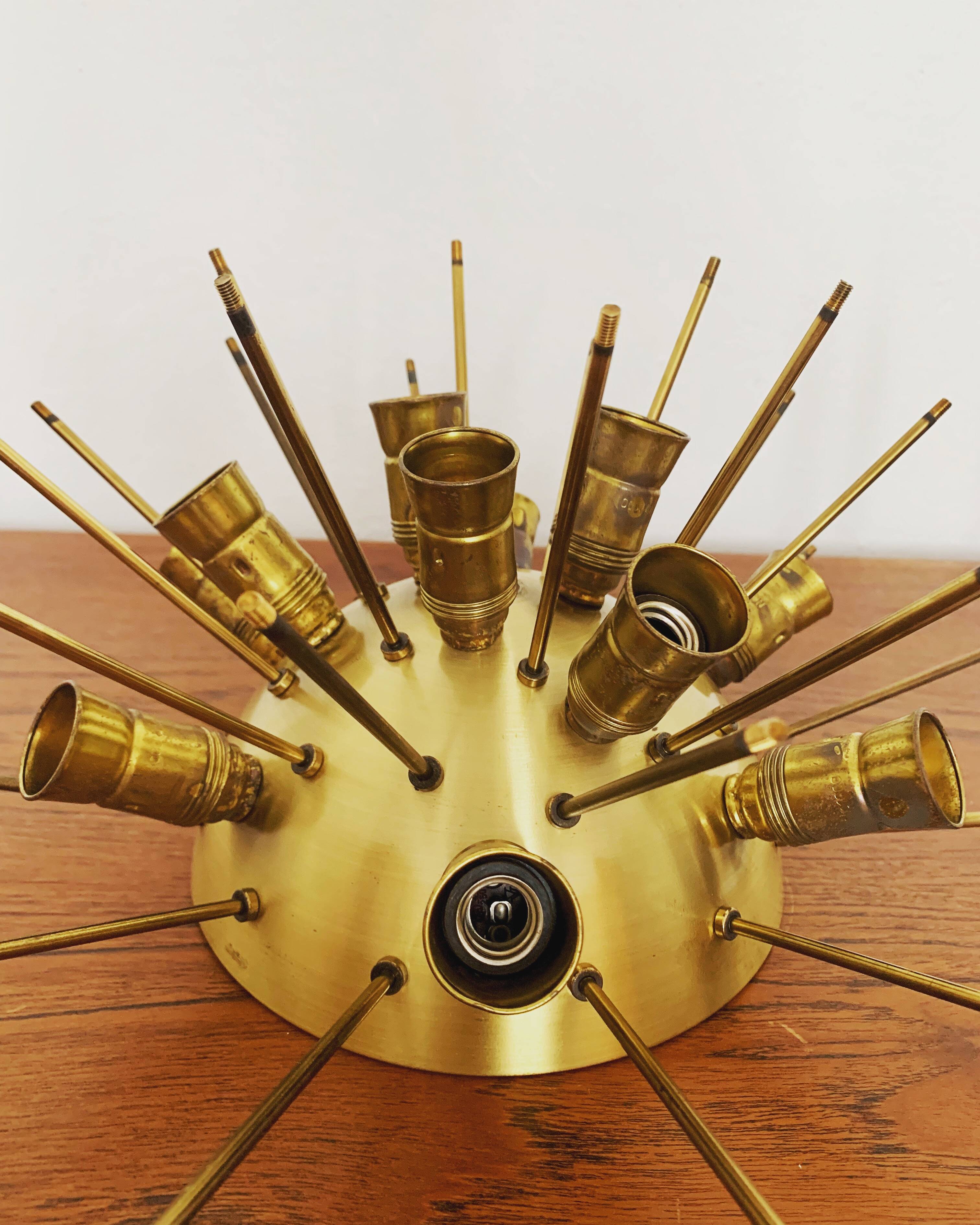 1 of 2 Amazing Golden Bubble Glass Flush Lamps by Doria