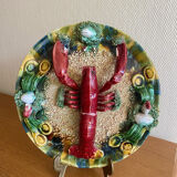 Caldas ceramic Portugal large plate lobster relief decoration