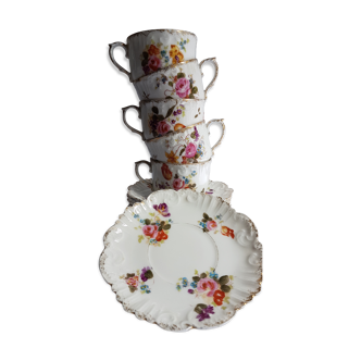 5 beautiful mugs porcelain from limoge