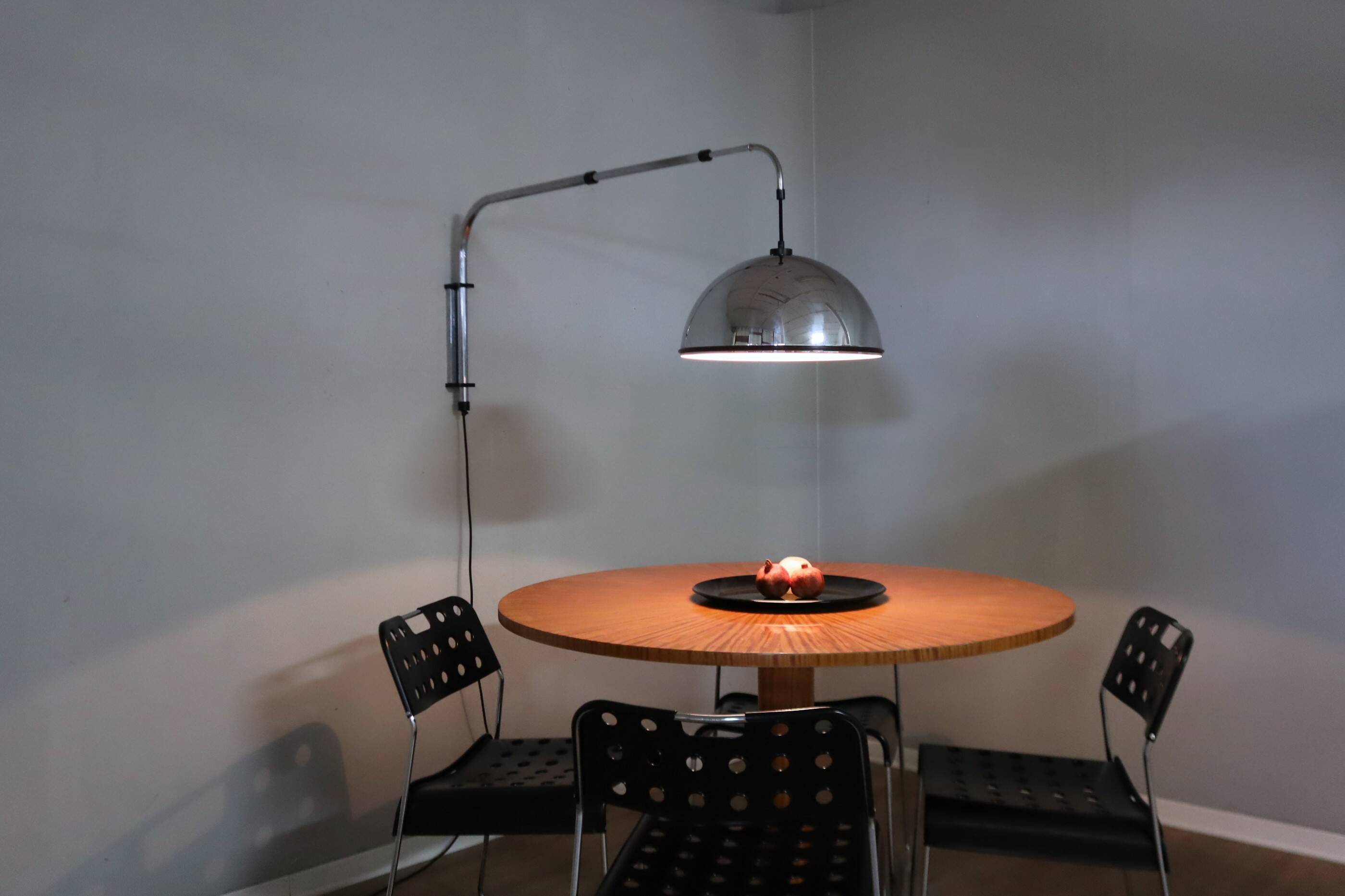 Applique murale extensible vintage chromée des années 1970