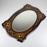Large vintage wooden mirror, Italy, 1970s