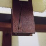 Vintage Retro Scandinavian Style 6 Light Teak Brass & Perspex Chandelier 4444